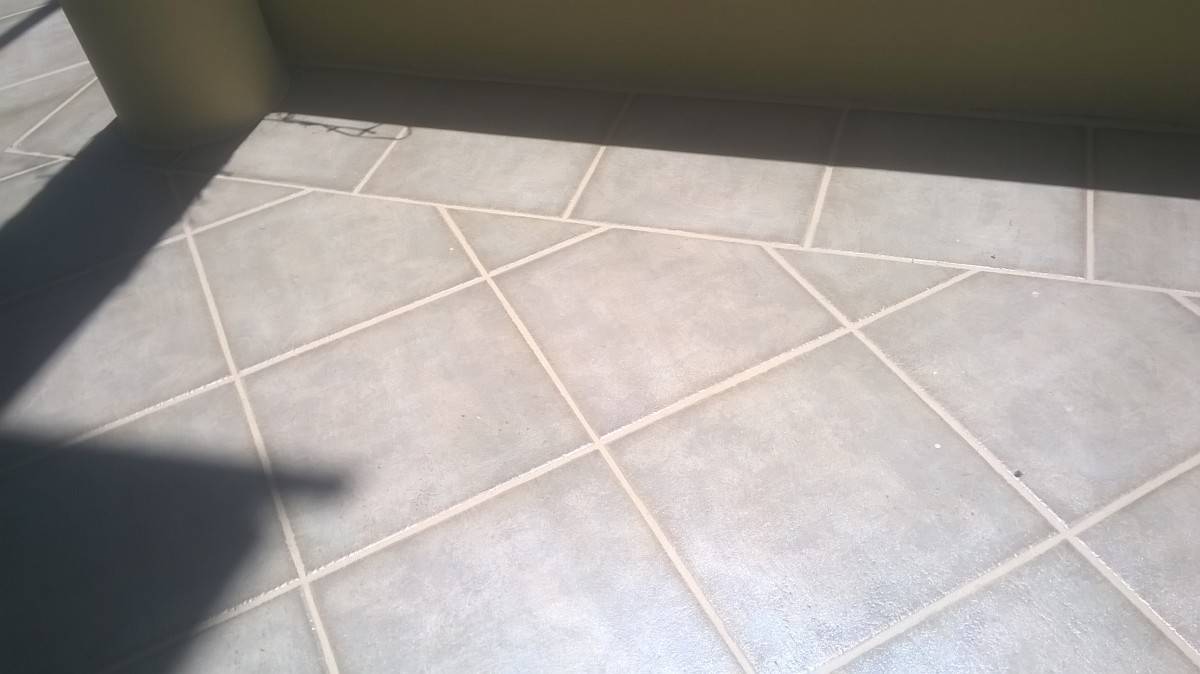 After grout service on balcony